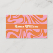 Retro Roze Oranje Modern Visitekaartje (Voorkant)