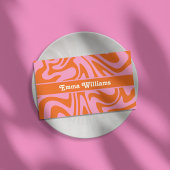 Retro Roze Oranje Modern Visitekaartje