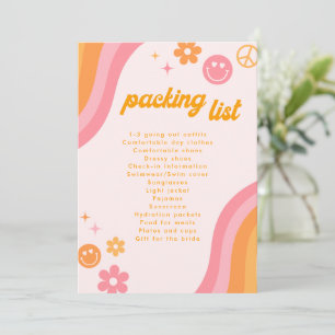 Retro Roze & Oranje Paklijst Kaart