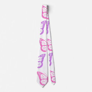 Retro Roze Paarse Bloemen Vlinder Meisje Patroon Stropdas