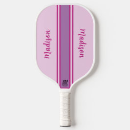 Retro Roze, Paarse & Fuchia Gestreept Pickleball Paddle