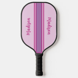 Retro Roze, Paarse & Fuchia Gestreept Pickleball Paddle