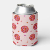 Retro Roze Paarse Oranje Disco Balls Patroon Blikjeskoeler (Blikje Voorkant)