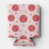 Retro Roze Paarse Oranje Disco Balls Patroon Blikjeskoeler (Achterkant)