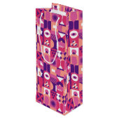 Retro Roze Paarse Wijn Bauhaus Patroon Cadeautas (Achterkant Gekanteld)