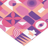 Retro Roze Paarse Wijn Bauhaus Patroon Korte Tafelloper (Hoek)