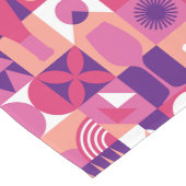 Retro Roze Paarse Wijn Bauhaus Patroon Lange Tafelloper (Hoek)