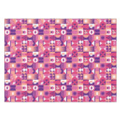 Retro Roze Paarse Wijn Bauhaus Patroon Tafelkleed (Voorkant (Horizontaal))