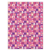 Retro Roze Paarse Wijn Bauhaus Patroon Tafelkleed (Voorkant)