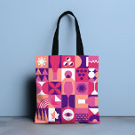 Retro Roze Paarse Wijn Bauhaus Patroon Tote Bag<br><div class="desc">Retro Pink Paarse Wine Bauhaus Pattern Canvas tassen heeft een  wijnpatroon in roze,  paarse en wit. Perfecte geschenken voor wijnliefhebbers voor verjaardagen,  vieringen,  dank u geschenken,  personeel,  Kerstmis en vakantie geschenken. Creëer door Evco Studio www.zazzle.com/store/evcostudio</div>