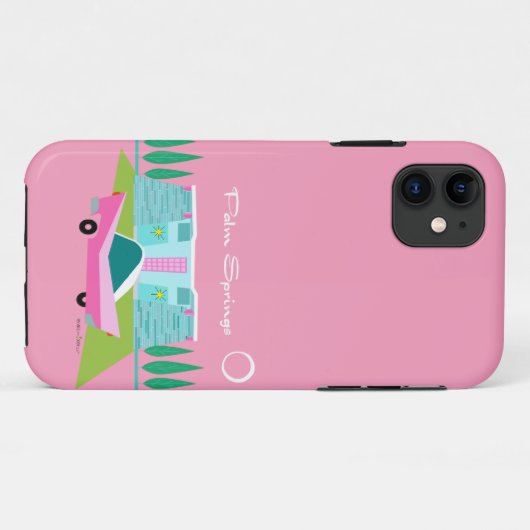 Retro Roze Palm Springs iPhone / iPad case (Achterkant (horizontaal))