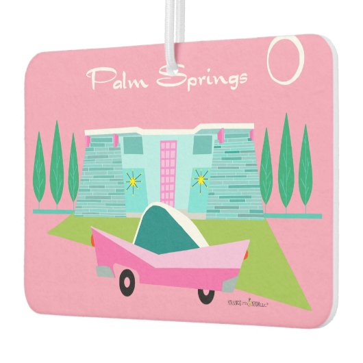 Retro roze Palm Springs luchtverfrisser (Links)