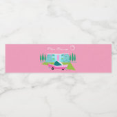 Retro Roze palmbroeken Etiket voor voedsel en dran (Enkel label)