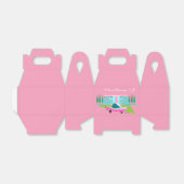 Retro Roze palmspuitbus Bedankdoosjes (Uitgevouwen)