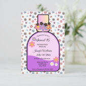 Retro roze parfumfles Bloemzoet 16 Kaart (Staand voorkant)