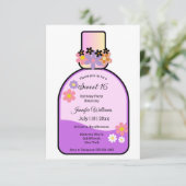 retro roze parfumfles zoet 16 minimalistisch kaart (Staand voorkant)