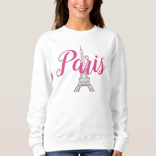 Retro Roze Paris Sweatshirt  (Voorkant)
