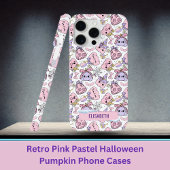 Retro Roze Pastel Halloween Pompoen Telefoonhoesje Case-Mate iPhone Case