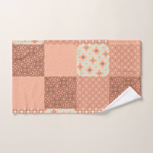 Retro Roze Patchwork Bad Handdoek (Handdoek)