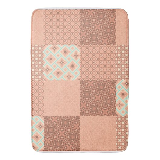 Retro Roze Patchwork Badmat (Voorkant Verticaal)