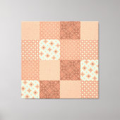 Retro Roze Patchwork Canvas Afdruk (Voorkant)