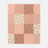 Retro Roze Patchwork Fleece Deken (Voorkant)