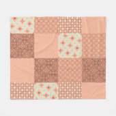 Retro Roze Patchwork Fleece Deken (Voorkant (Horizontaal))