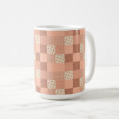 Retro Roze Patchwork Koffiemok (Voorkant rechts)