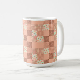 Retro Roze Patchwork Koffiemok
