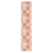 Retro Roze Patchwork Korte Tafelloper (Voorkant)