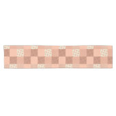 Retro Roze Patchwork Korte Tafelloper (Horizontaal)