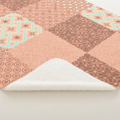Retro Roze Patchwork Sherpa Deken (3/4)