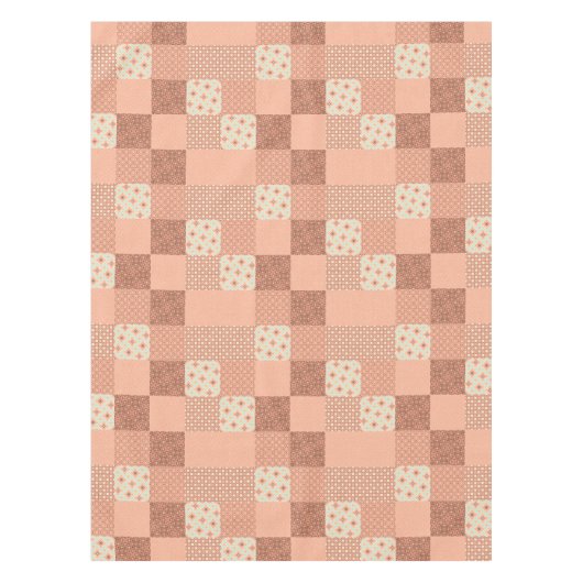 Retro Roze Patchwork Tafelkleed (Voorkant)
