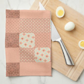 Retro Roze Patchwork Theedoek (Quarter Fold)