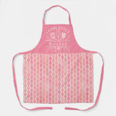 Retro Roze Patroon Gepersonaliseerde Naam Vrouwen  Schort (Voorkant)