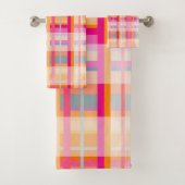 Retro  roze patroon in pastels bad handdoek (Insitu)