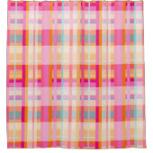 Retro roze patroon in pastels douchegordijn (Voorkant)