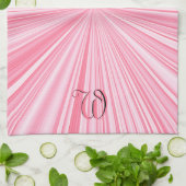 Retro Roze Patroon Initialen  Theedoek (Gevouwen)