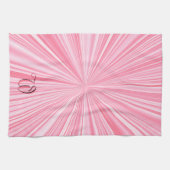 Retro Roze Patroon Initialen  Theedoek (Horizontaal)