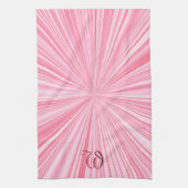 Retro Roze Patroon Initialen  Theedoek (Verticaal)