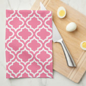 Retro roze patroon keukendoek cadeau theedoek (Quarter Fold)