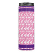 Retro roze patroon strepen kano otter aangepaste n thermosbeker (Achterkant)