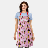 Retro Roze Persoonlijk Schort voor Ijszaak (Gedragen)