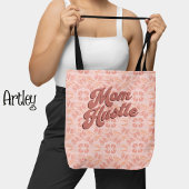 Retro Roze Perzik bloemmotief Moeder Hustle Tote Bag