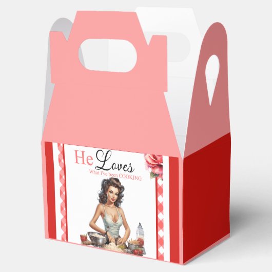 Retro Roze Pinup Bachelorette Party Bedankdoosjes (Geopend)