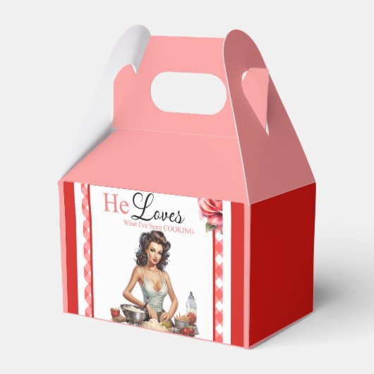 Retro Roze Pinup Bachelorette Party Bedankdoosjes (Voorkant Zijde)