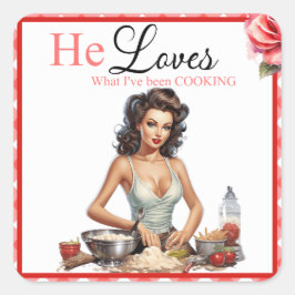 Retro Roze Pinup Bachelorette Party Vierkante Sticker