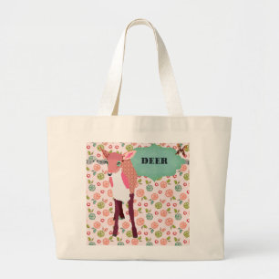 Retro roze pleister grote tote bag