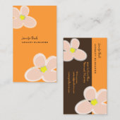 RETRO ROZE PLUMERIA'S/DIY ACHTERGRONDKLEUR VISITEKAARTJE (Voorkant / Achterkant)