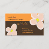 RETRO ROZE PLUMERIA'S/DIY ACHTERGRONDKLEUR VISITEKAARTJE (Achterkant)